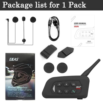 V4 Plus Motorcycle Bluetooth Helmet Intercom Headset (4 Count)