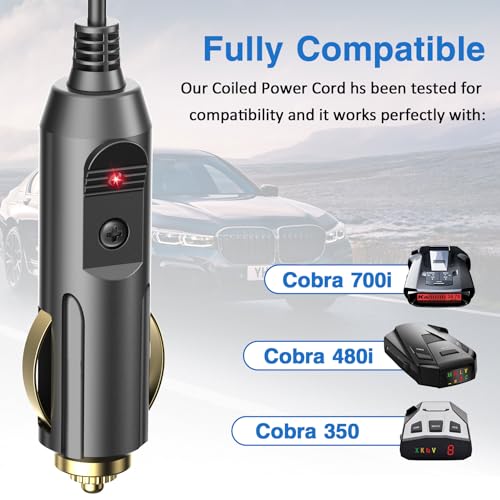 12V Car Charge DC3.5 Radar Detector Power Cord for Cobra