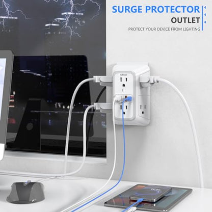 2 Pack Outlet Extender Surge Protector (2 Count)