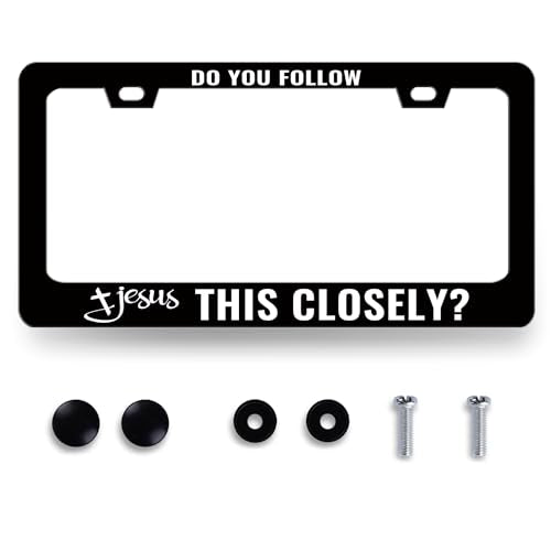 Stainless Steel Do You Follow Jesus This Closely License Plate Frame