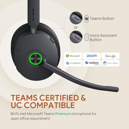 BH74 with Stand ANC Wireless Headset with Microphone for PC