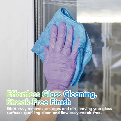 Blue Microfiber Cleaning Cloth 12 Pack (12 Count)