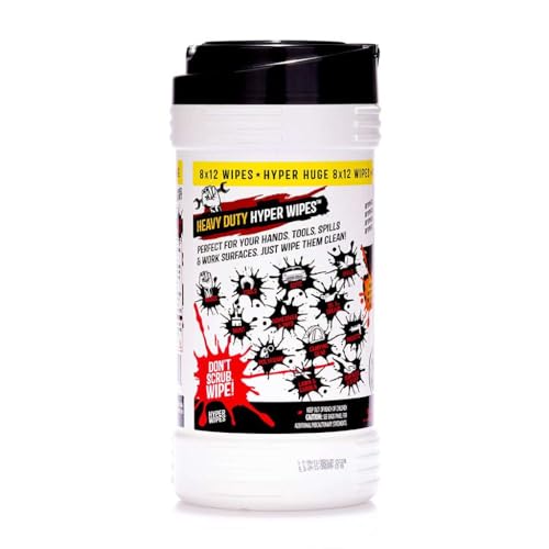 Hyper Wipes 1 Pack Heavy Duty Hand & Tool Cleaning Wipes (90 Count)