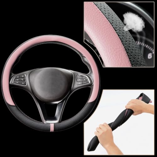 Breathable Car Steering Wheel Cover 16 inch Auto Universal Leather Wrap Non