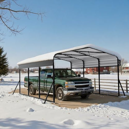 10x15 FT Metal Carport with Extra 4 Side Reinforcement Support Rods (693.09 Sq Ft)