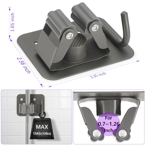 Broom Holder Wall Mount Rack (4 Count)