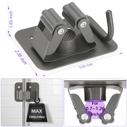 Broom Holder Wall Mount Rack (4 Count)