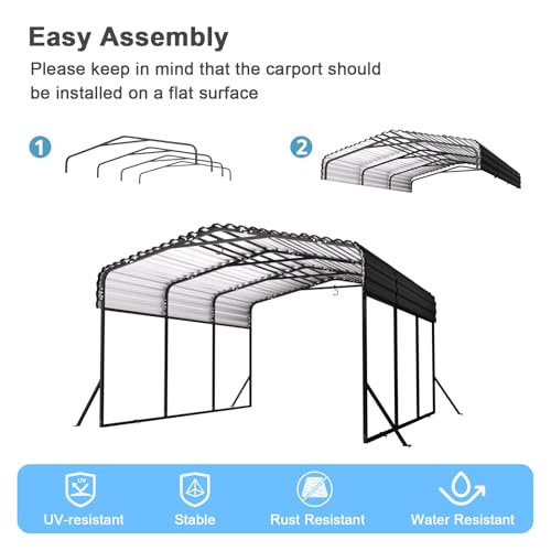 10x15FT Heavy Duty Metal Carport