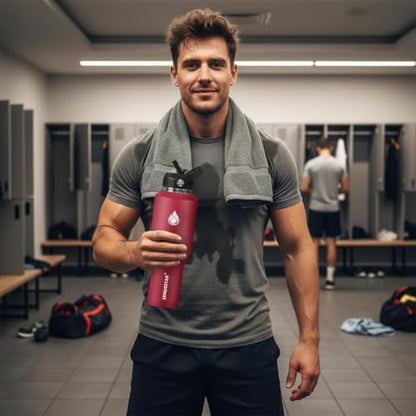 40oz Water Bottle Wide Mouth Stainless Steel Vacuum Insulated Double Wall with Straw Lids Fit in Any Car Cup Holder