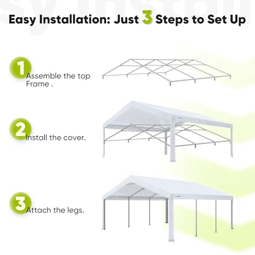 20x20ft Heavy Duty Party Tent Outdoor Canopy with Mesh Windows