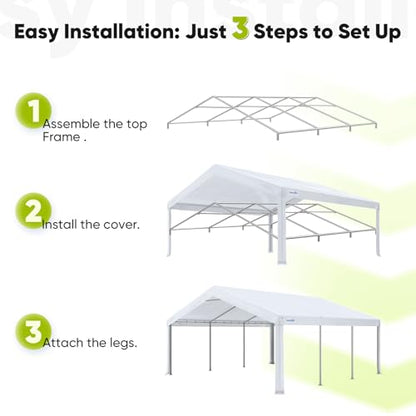 20x20ft Heavy Duty Party Tent Outdoor Canopy with Mesh Windows