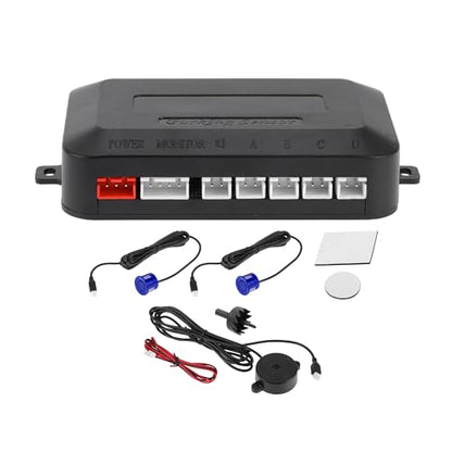 Universal Car Auto Vehicle Reverse Backup Radar System Reverse Parking Sensors Alarm Buzzer Reminder Distance Detection Dark Blue 2 Parking Sensors