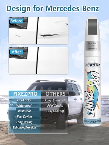 992 7992 Selenite Gray Metallic Car Touch Up Paint Compatible with Mercedes