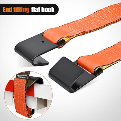 Flat Hook Ratchet Straps 4 Pack 2 in x 30 Ft