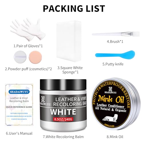 8.5oz Leather Recoloring Balm with 100ml Mink Oil