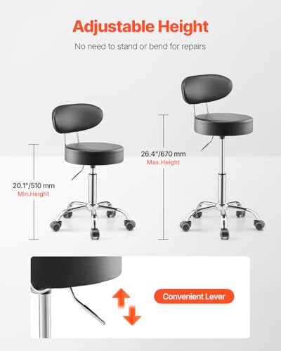 Shop Stool with Backrest