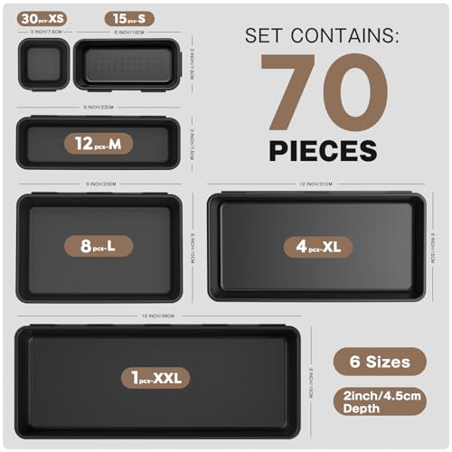70】【6 Size】Tool Box Organizer Tray Divider Set (70 Count)