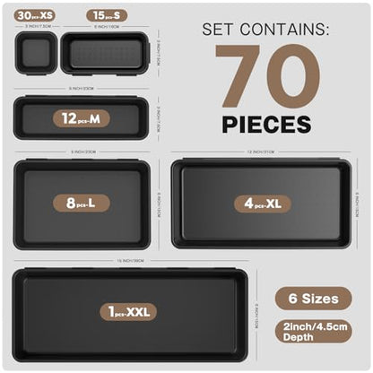 70】【6 Size】Tool Box Organizer Tray Divider Set (70 Count)