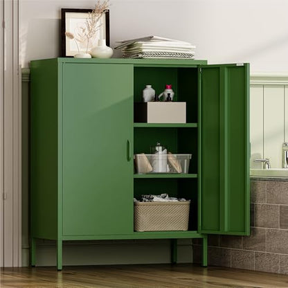 Metal Cabinet with 2 Doors and 4 Shelves