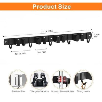 Mop and Broom Holder Wall Mount