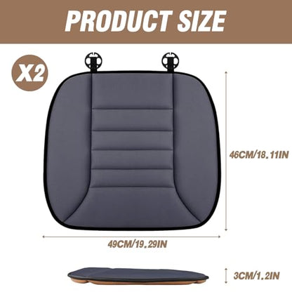 2PCS Car Seat Cushion Pad 1.2" Thick Comfort Seat Protector for Car Driver Seat Office Chair Home Use Memory Foam Seat Cushion with Non Slip Bottom