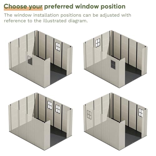 8x10 FT Resin Outdoor Storage Shed with Floor