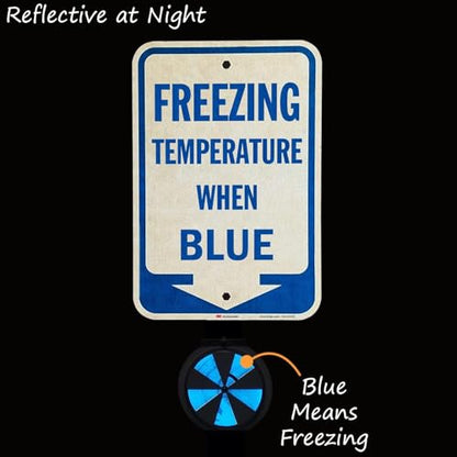 Freezing Temperature When Blue Sign with Arrow
