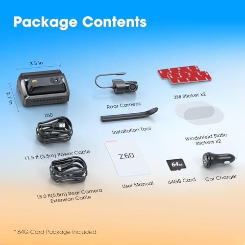 Z60 4K+1080P Dual Dash Cam