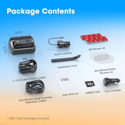 Z60 4K+1080P Dual Dash Cam
