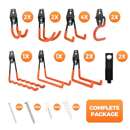 Garage Hooks 16 Pack Utility Steel Garage Storage Hooks with Anti (16 Count)