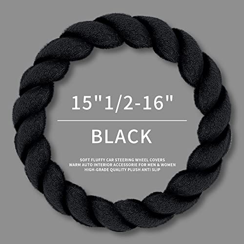 Luxury Fluffy Winter Car Steering Wheel Cover for Women Soft Warm Cute Auto Handle Cover for Jeep