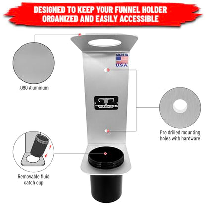 PP3364 Aluminum Oil Funnel Holder Storage Rack