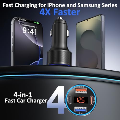3 Pack USB C Car Charger (3 Count)