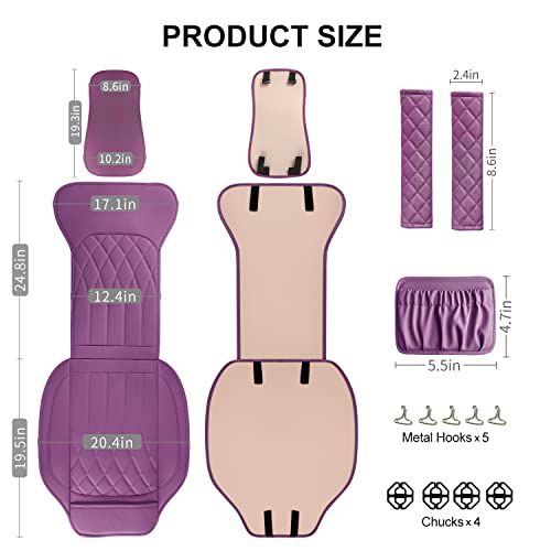 2 Pack Waterproof Front Car Seat Covers for Car Truck SUV Purple (2 Count)