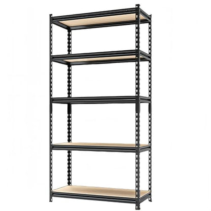 Storage Shelves Garage Shelving Heavy Duty 5 Tier Metal Shelving Units for Storage Adjustable Utility Shelf Rack for Kitchen Warehouse Basement 28" W x 11.8" D x 59.8" H
