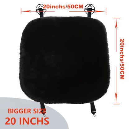 Black Genuine Sheepskin Car Seat Cover for Fuzzy Fur Wool Cushion
