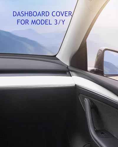 Matte White Dashboard Cover and Front Door Cover Compatible with Tesla Model 3（2021
