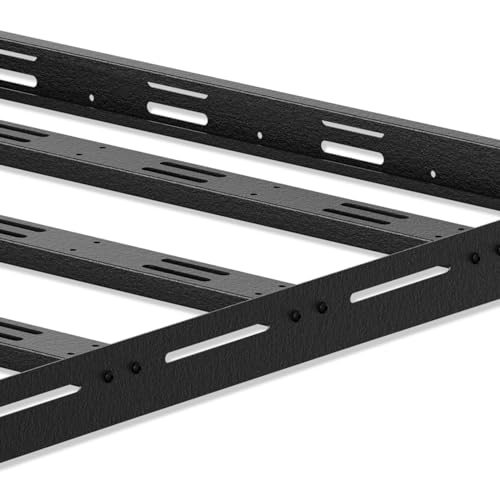 3/4-Length Roof Rack Cargo Basket Compatible with 2010-2024 Toyota 4Runner 5th Gen, Overland Rooftop Luggage Storage Holder, 350 LBS Platform Style Cargo Carrier for Outdoors Gear