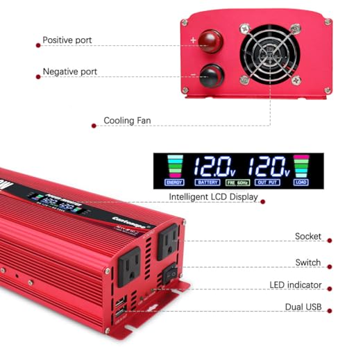 1500W Power Inverter 12V to 110V