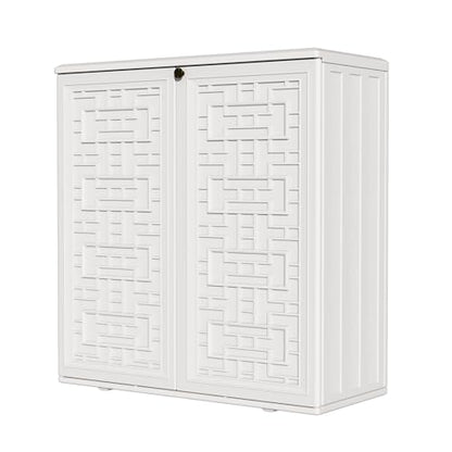 Indoor Outdoor Storage Cabinet with Doors and Shelf