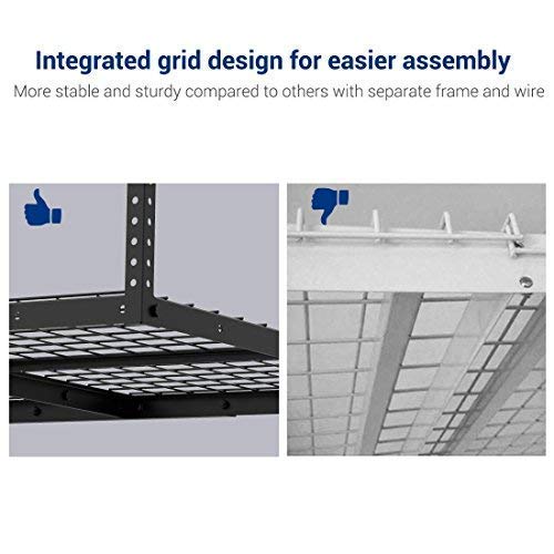 4x8 Overhead Garage Storage Rack with Hooks (2 Count)