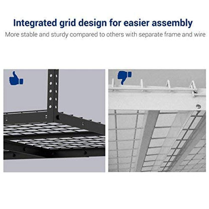 4x8 Overhead Garage Storage Rack with Hooks (2 Count)