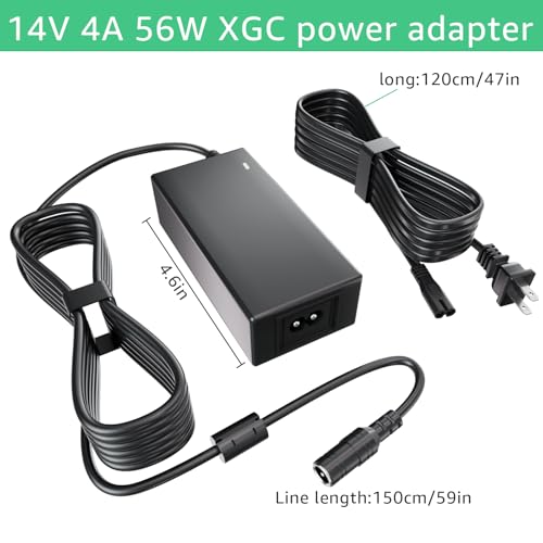 14V4A 56W Power Adapter Compatible with NOCO GB70 GB150 GB250+ GB251+ GB500 GB500+ Genius Boost Ultra Safe Lithium Jump Starter Battery XGC4 XGC Output Power Supply 56