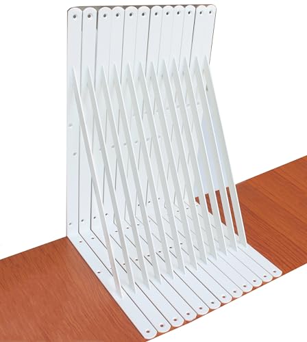 12 Pack L22 x H 12" White Heavy Duty Shelf Brackets with Screws Metal Shelf Brackets Shelf Support Angle Brackets for Shelves L Brackets Heavy Duty Floating Shelf (8 Count)