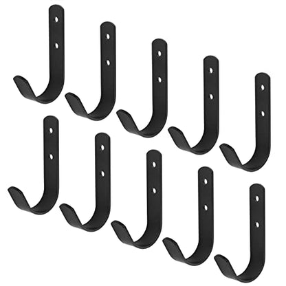 10 Pack Black Steel J Hook (10 Count)