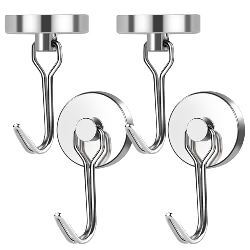 Magnetic Hooks Heavy Duty 80LB+ Swivel Swing Strong Magnetic Hook (4 Count)