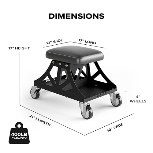 Vyper Low Pro Garage Stool with Removable Seat for Mechanics
