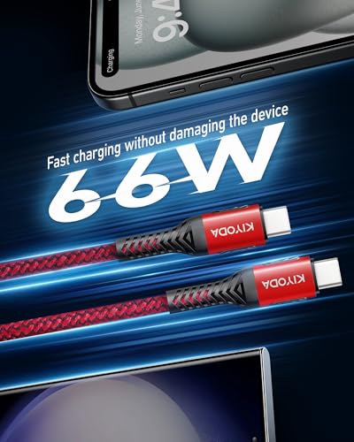 USB C to C Cable Coiled USB C Cable for Car 66W USB (2 Count)