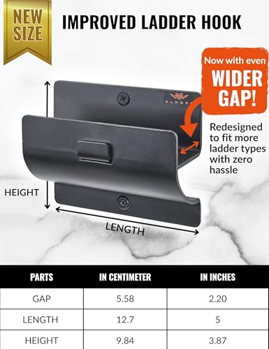 Ladder Hook Black Heavy Duty Garage Wall Hanger