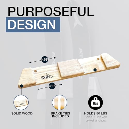 Horizontal Wood Ski Rack Wall Mount